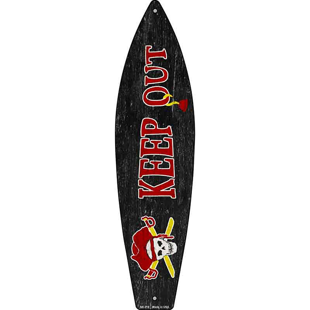 Keep Out Metal Surfboard Sign