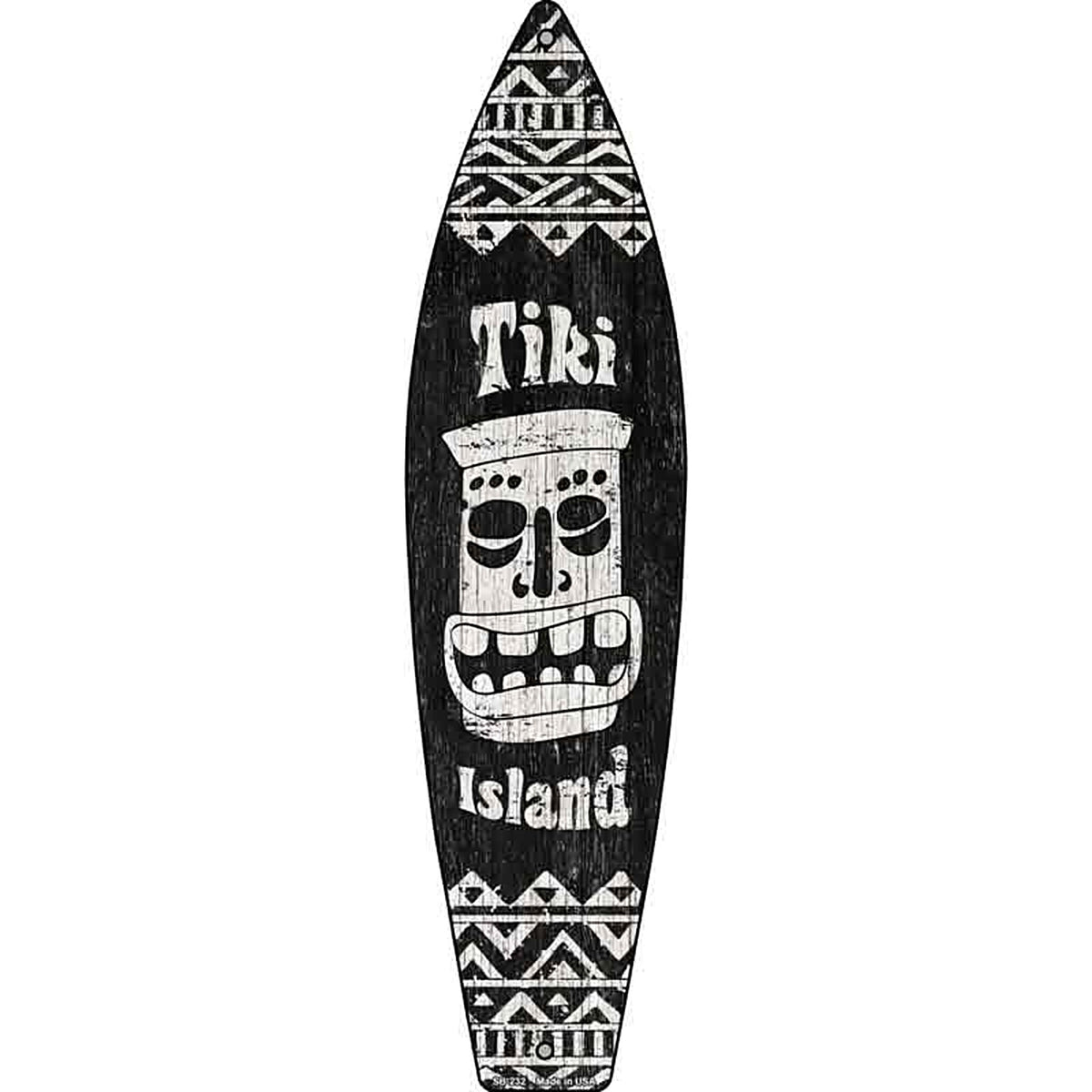 Tiki Island Metal Surfboard Sign