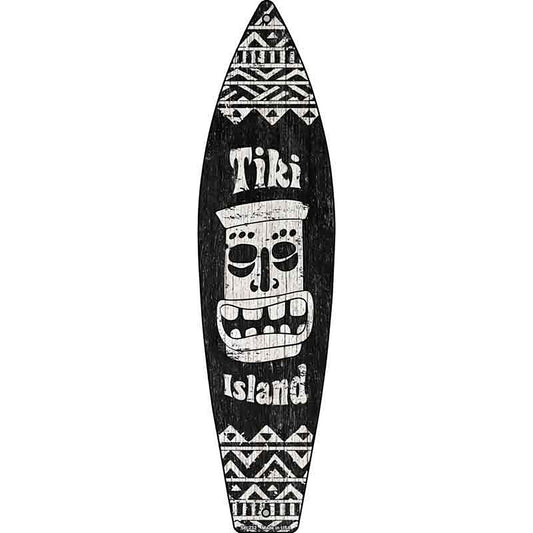 Tiki Island Metal Surfboard Sign