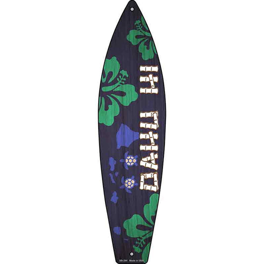 Oahu Hawaii Metal Surfboard Sign