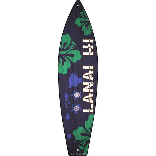 Lanai Hawaii Metal Surfboard Sign