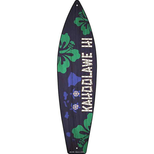Kahoolawe Hawaii Metal Surfboard Sign