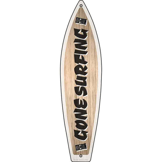 Gone Surfing Tiki Metal Surfboard Sign