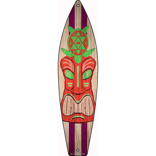 Tiki Turtle Metal Surfboard Sign