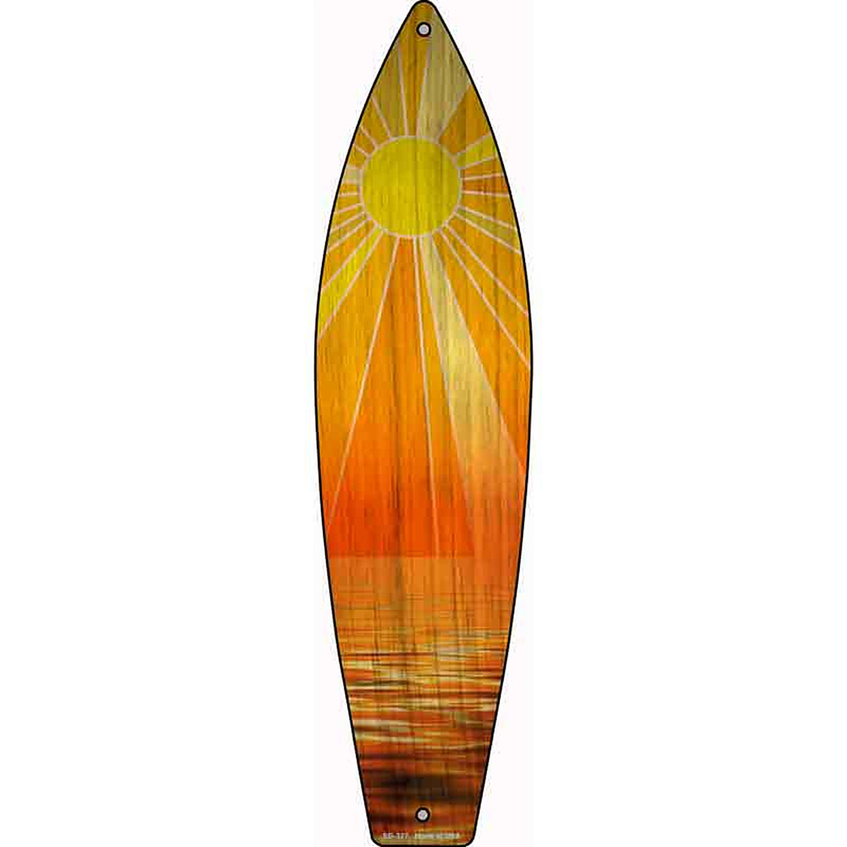 Ocean Sunset Metal Surfboard Sign