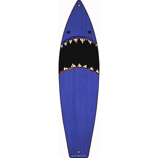 Blue Shark Metal Surfboard Sign