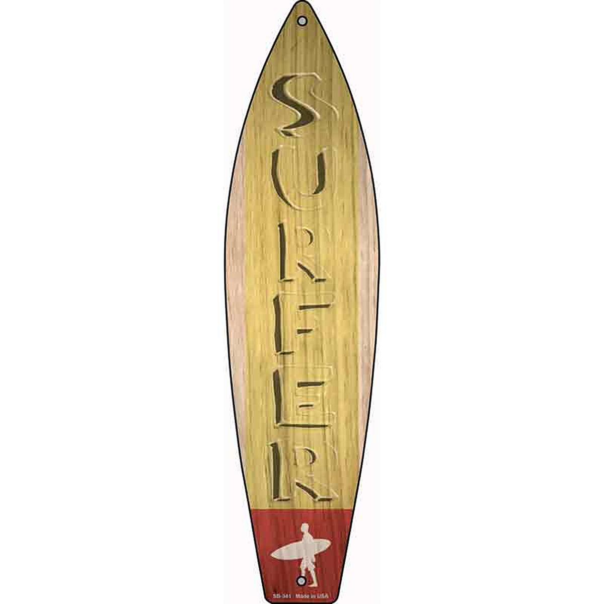 Surfer Metal Surfboard Sign