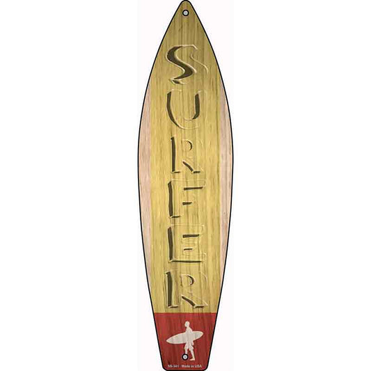 Surfer Metal Surfboard Sign