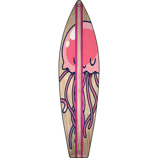 Jellyfish Pink Metal Surfboard Sign