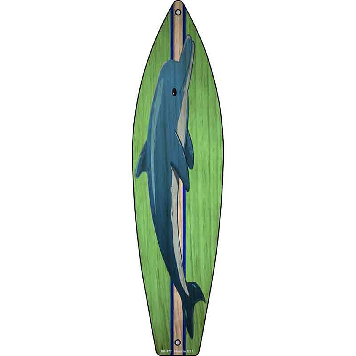 Dolphin Metal Surfboard Sign