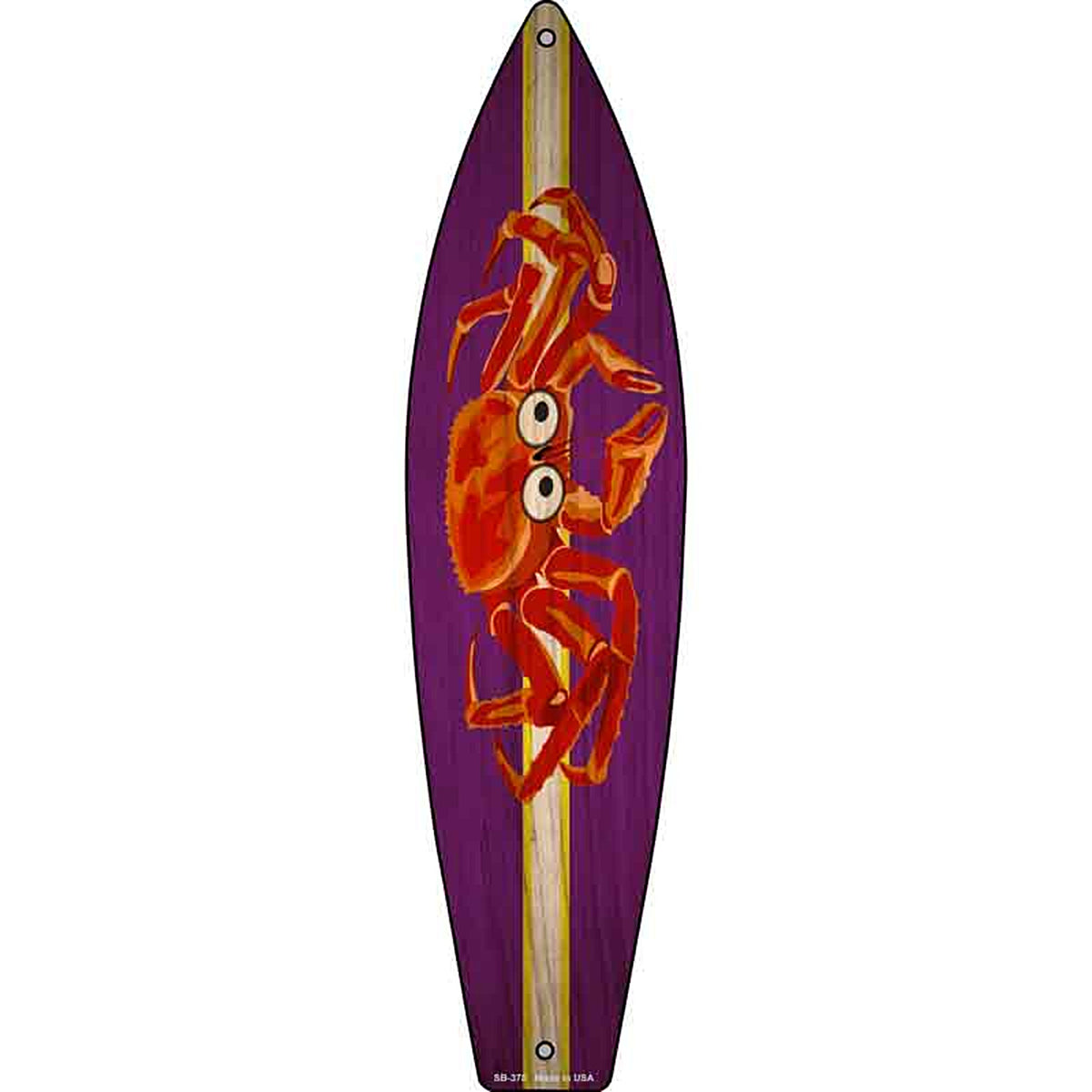 Crab Metal Surfboard Sign
