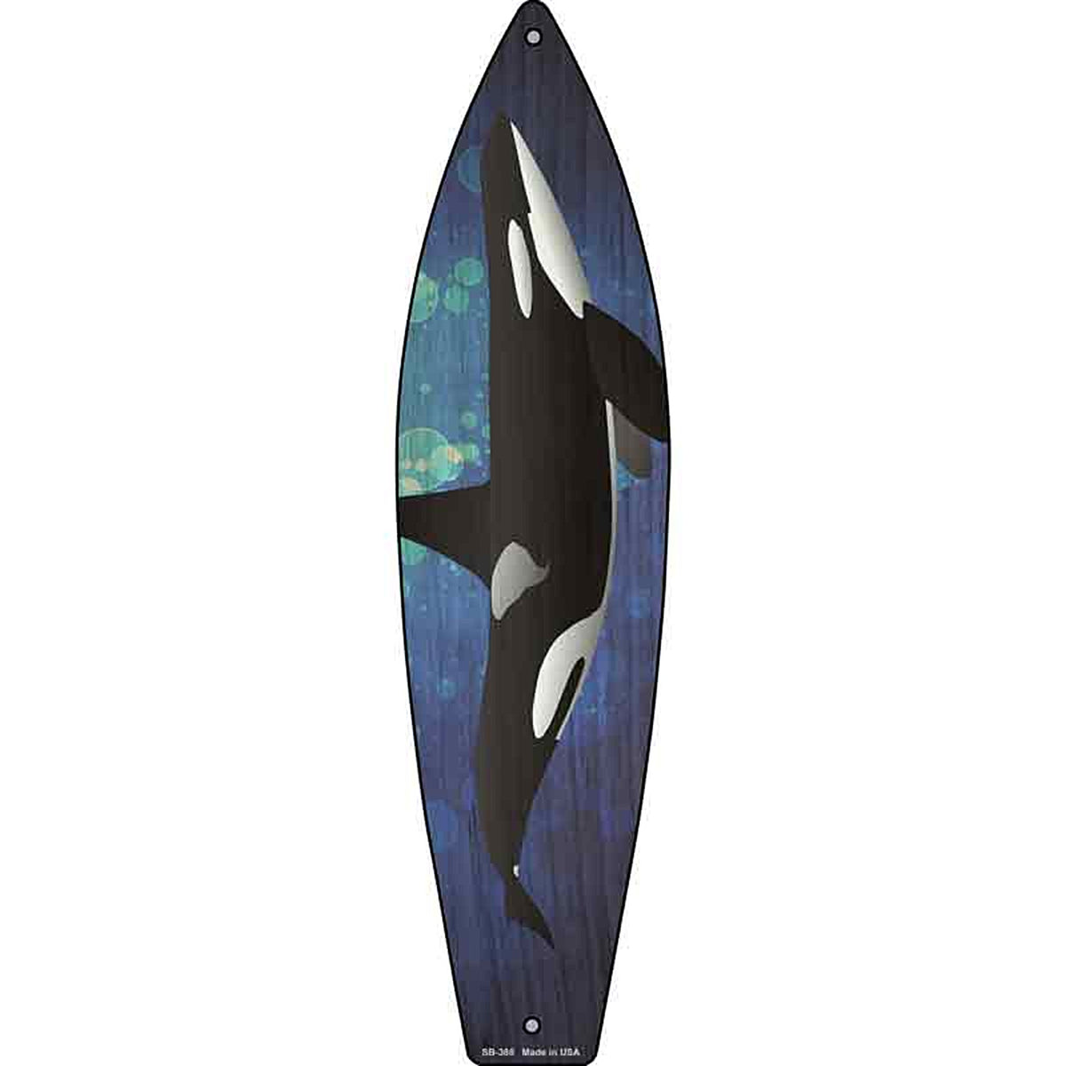Killer Whale Metal Surfboard Sign
