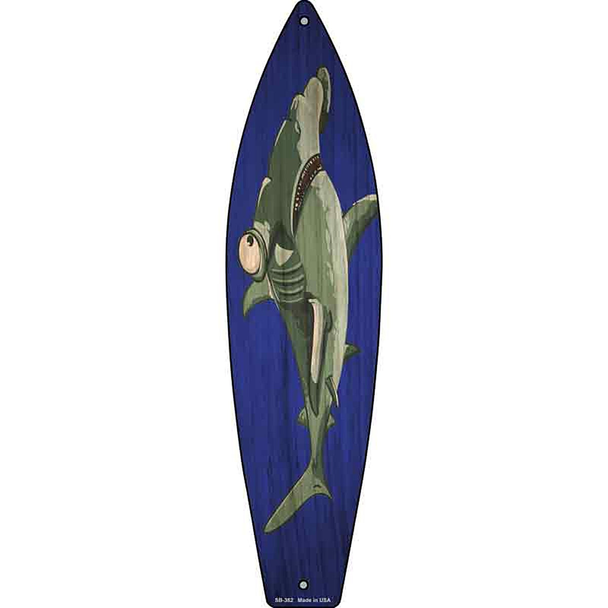 Hammerhead Shark Metal Surfboard Sign