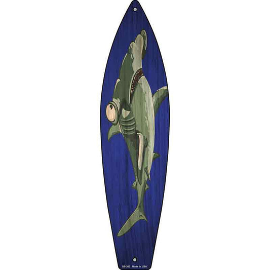 Hammerhead Shark Metal Surfboard Sign