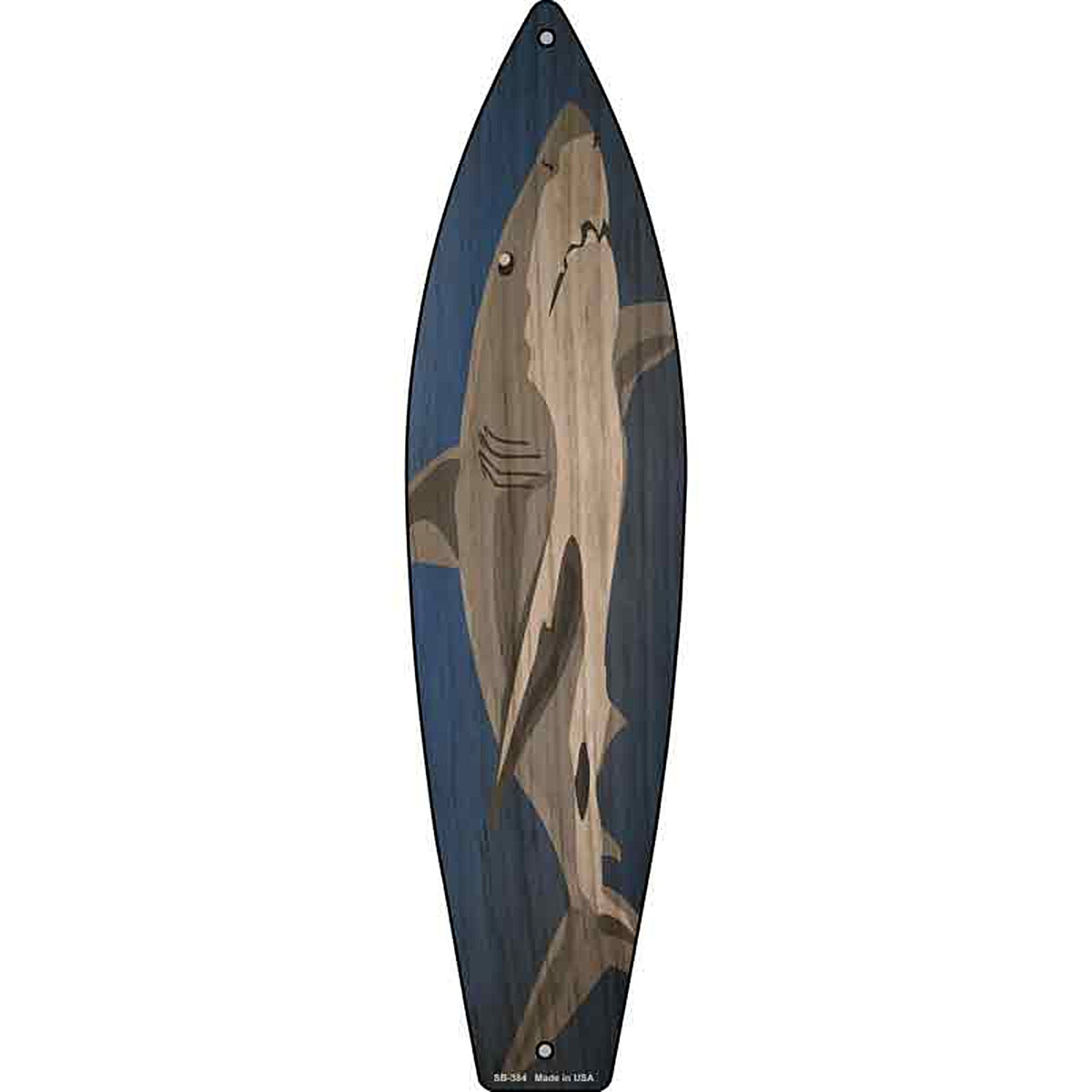 Great White Shark Metal Surfboard Sign