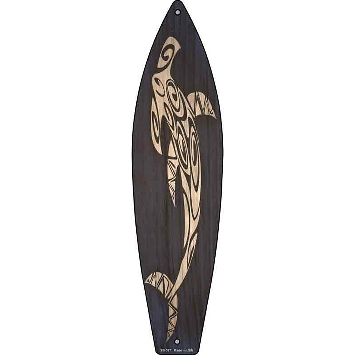 Tribal Hammerhead Shark Metal Surfboard Sign