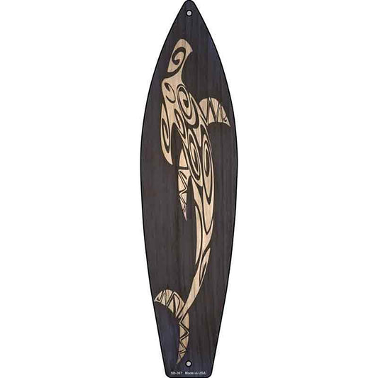 Tribal Hammerhead Shark Metal Surfboard Sign
