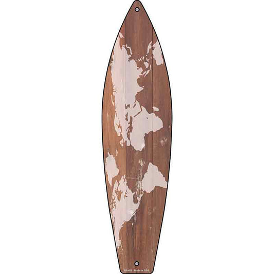 Old Map Metal Surfboard Sign