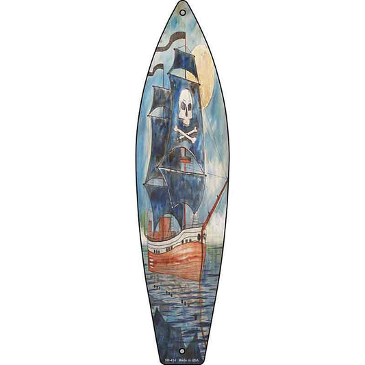 Pirate Ship Metal Surfboard Sign