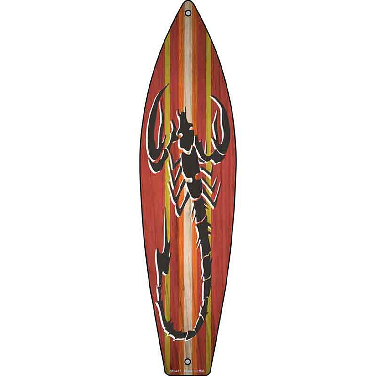 Tribal Print Scorpion Metal Surfboard Sign