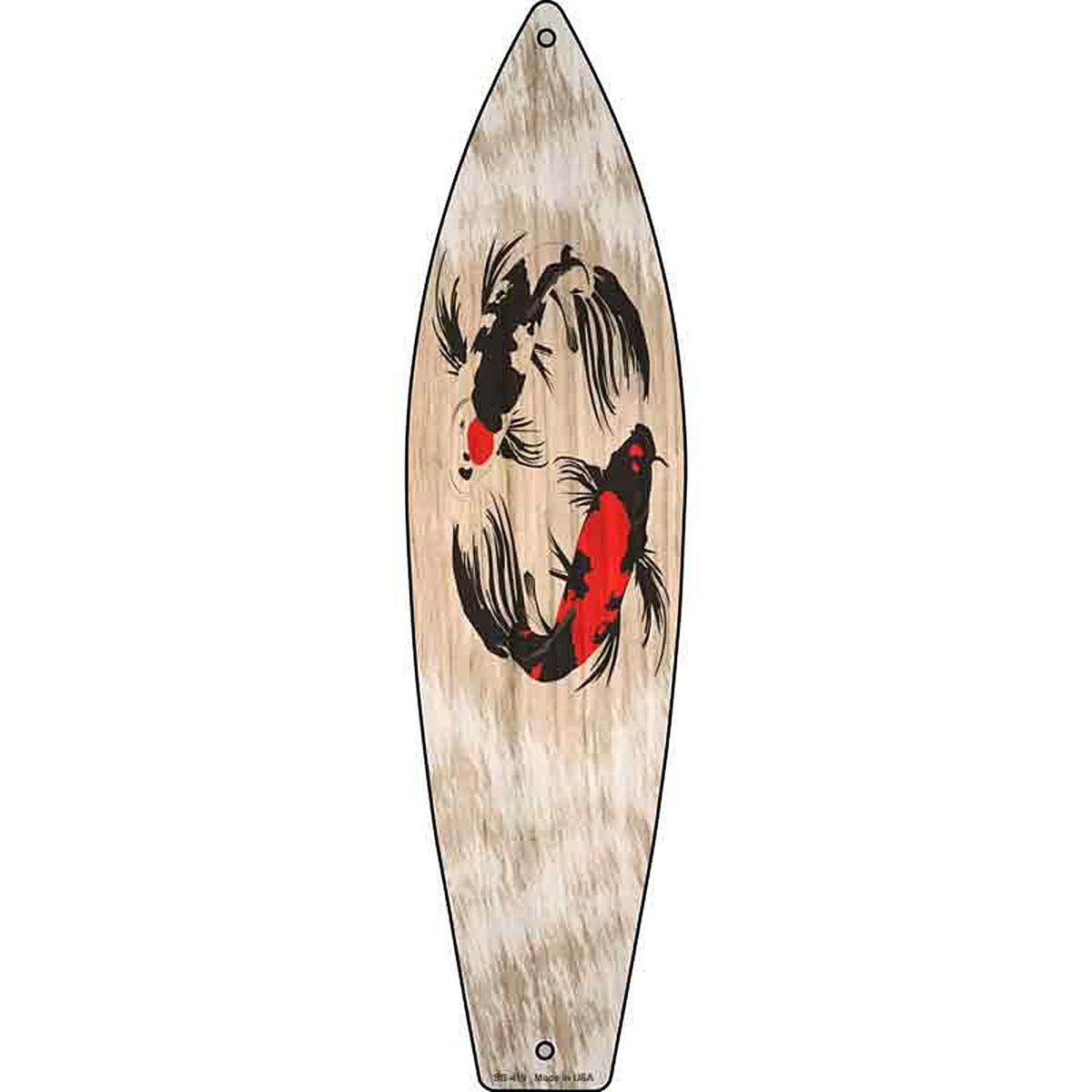 Koi Fish Metal Surfboard Sign