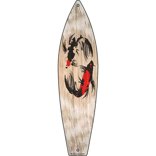 Koi Fish Metal Surfboard Sign