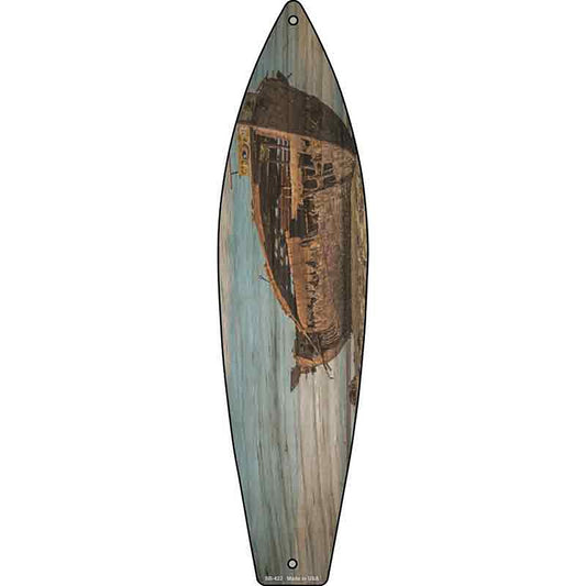 Weathered Boat Metal Surfboard Sign