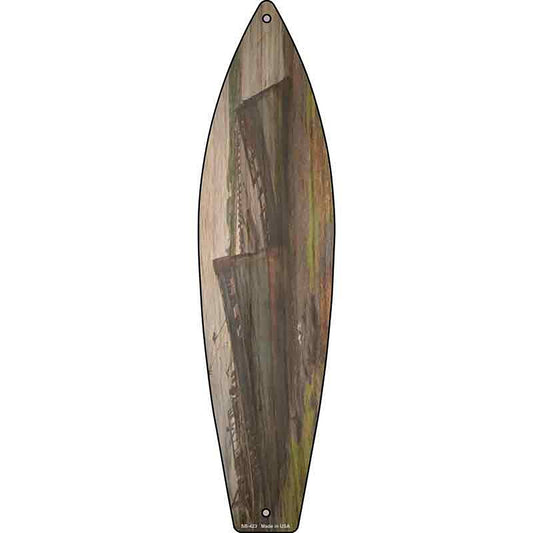 Wrecked Boats Metal Surfboard Sign