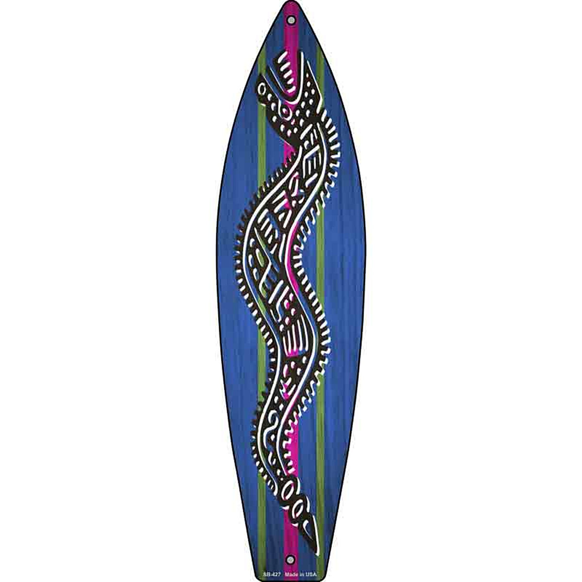 Tribal Snake Metal Surfboard Sign