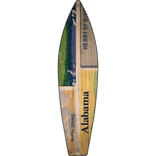 Alabama License Plate Design Metal Surfboard Sign