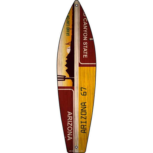 Arizona License Plate Design Metal Surfboard Sign