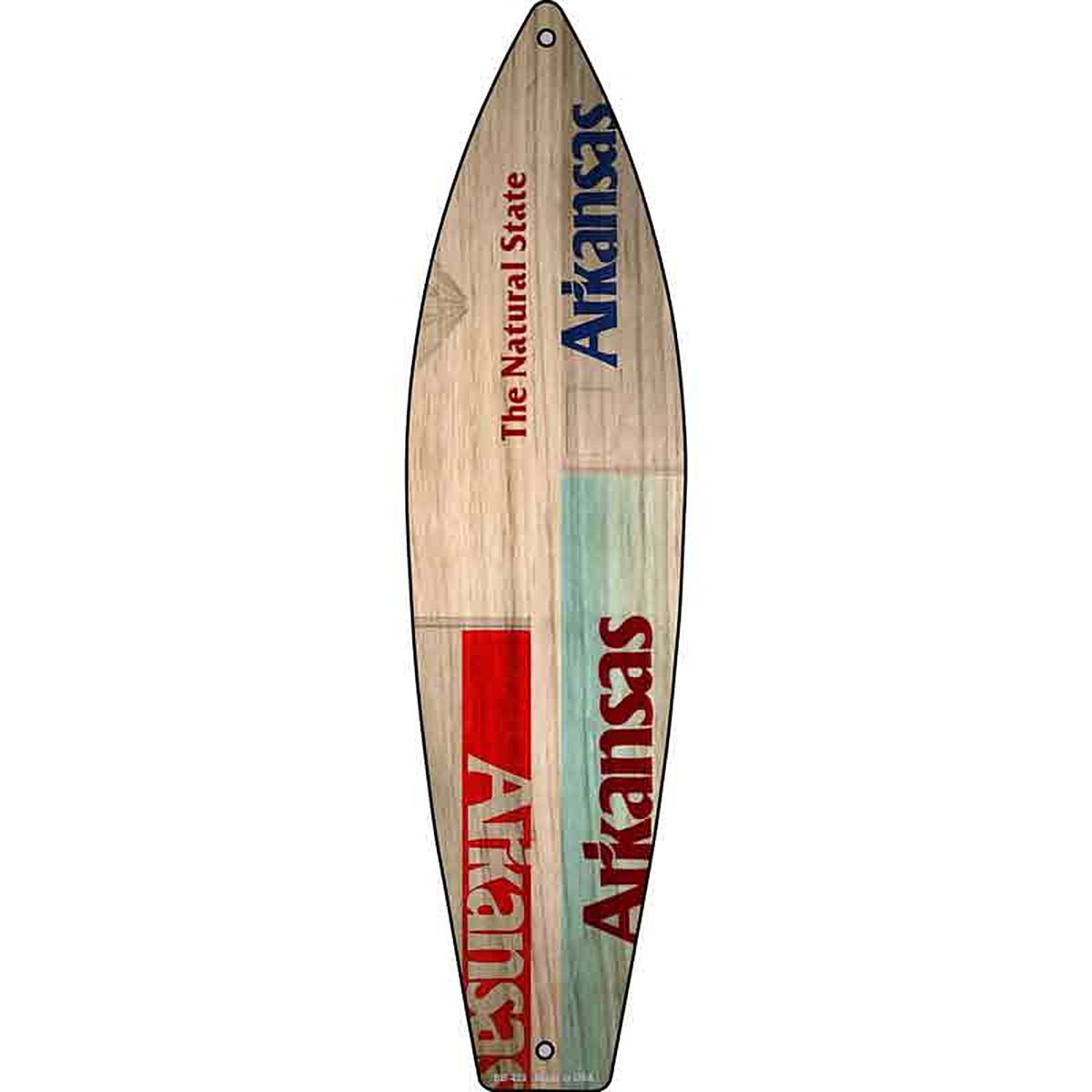 Arkansas License Plate Design Metal Surfboard Sign