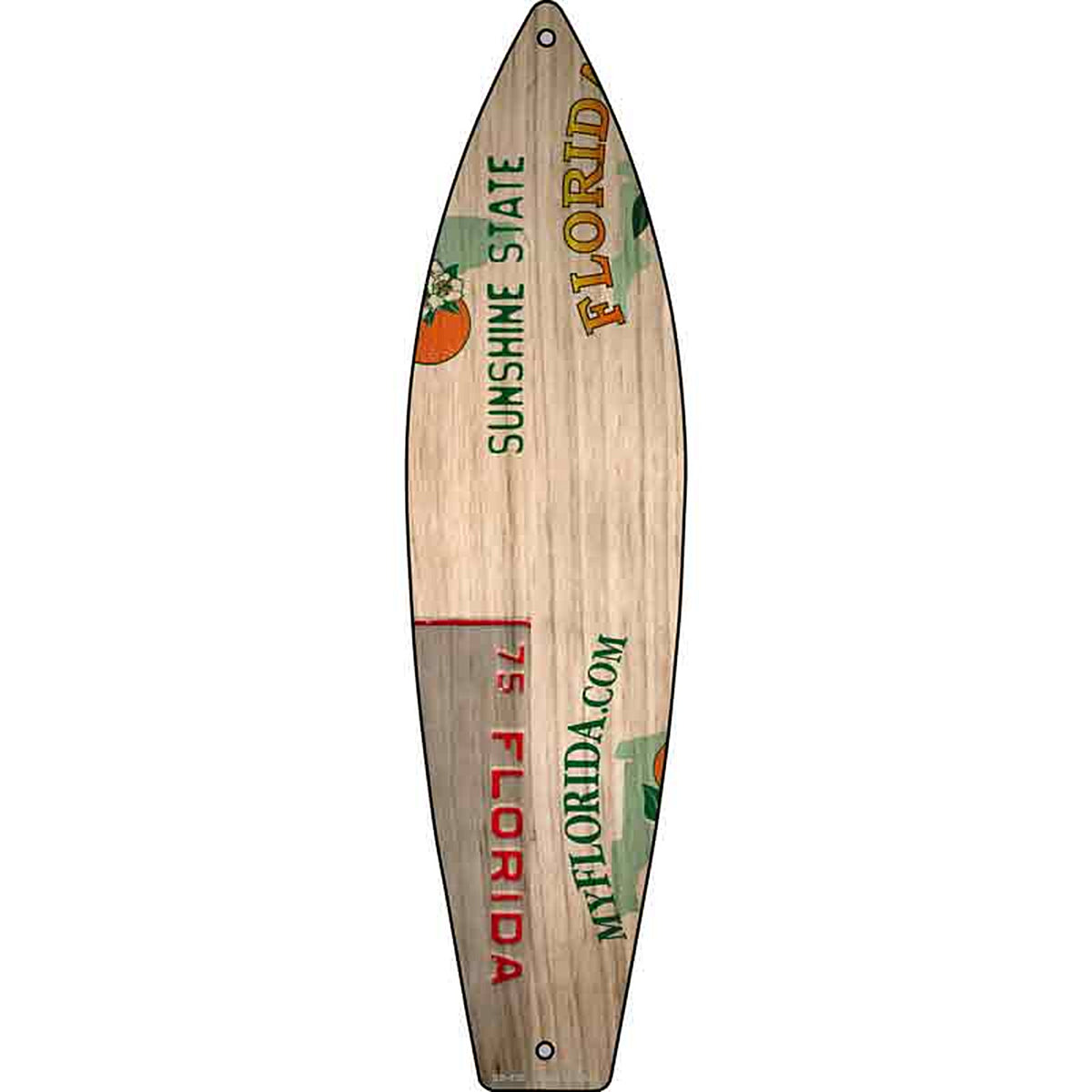 Florida License Plate Design Metal Surfboard Sign