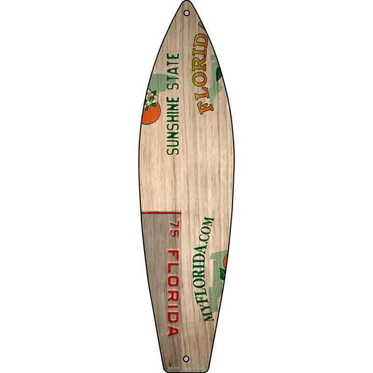 Florida License Plate Design Metal Surfboard Sign