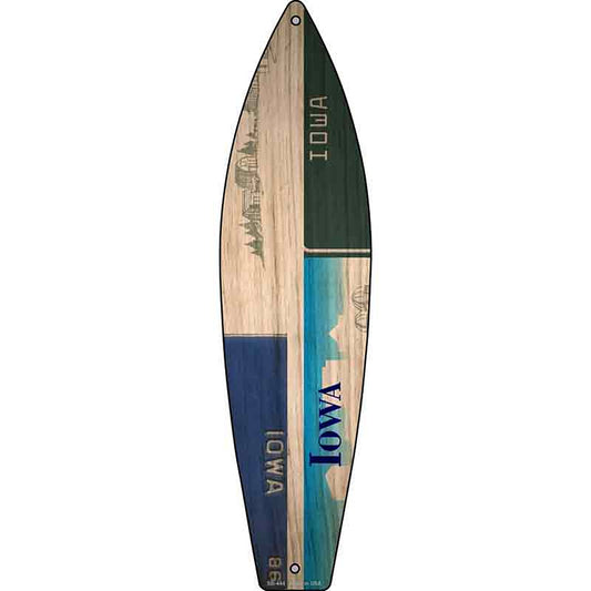 Iowa License Plate Design Metal Surfboard Sign