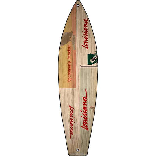 Louisiana License Plate Design Metal Surfboard Sign