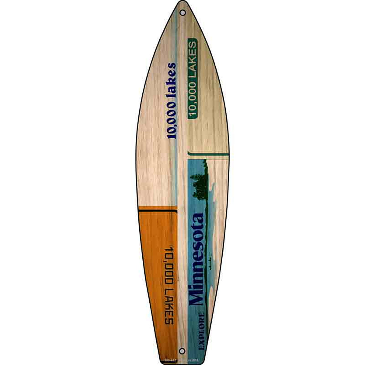 Minnesota License Plate Design Metal Surfboard Sign