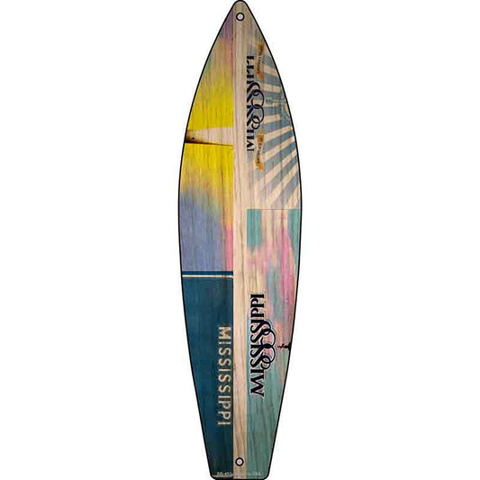 Mississippi License Plate Design Metal Surfboard Sign