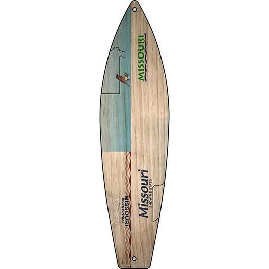Missouri License Plate Design Metal Surfboard Sign
