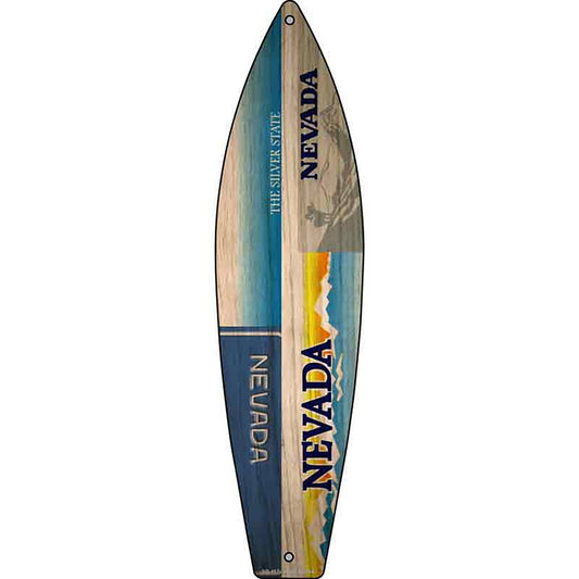Nevada License Plate Design Metal Surfboard Sign