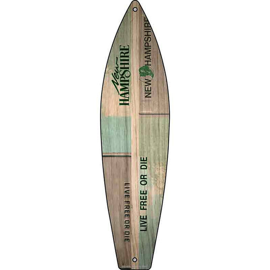 Hew Hampshire License Plate Design Metal Surfboard Sign
