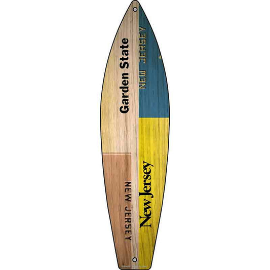 New Jersey License Plate Design Metal Surfboard Sign
