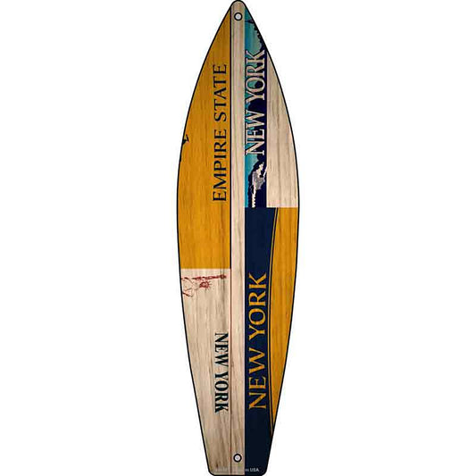 New York License Plate Design Metal Surfboard Sign