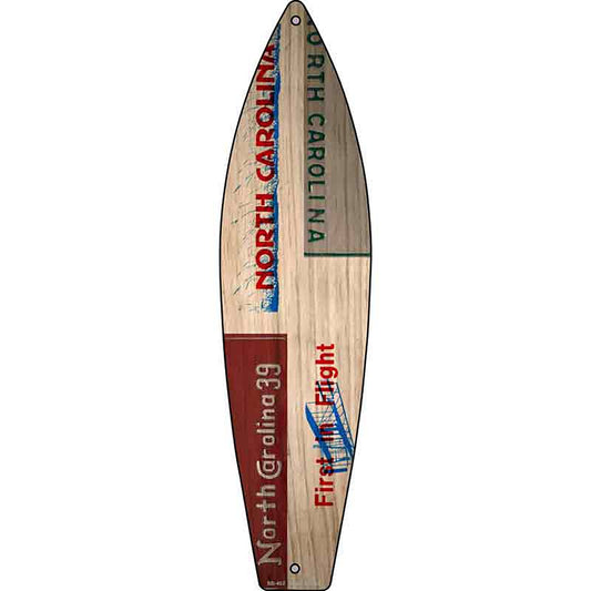 North Carolina License Plate Design Metal Surfboard Sign