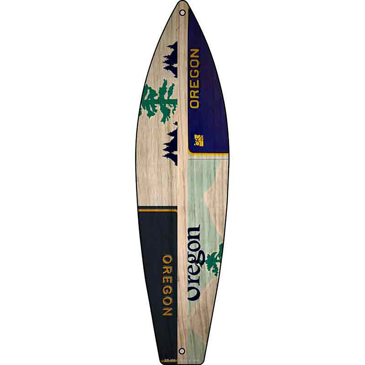 Oregon License Plate Design Metal Surfboard Sign