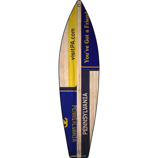 Pennsylvania License Plate Design Metal Surfboard Sign