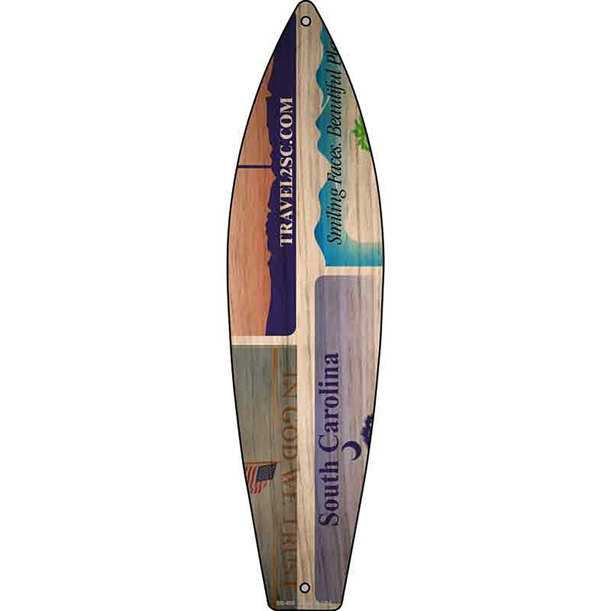 South Carolina License Plate Design Metal Surfboard Sign