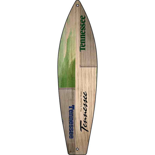 Tennessee License Plate Design Metal Surfboard Sign