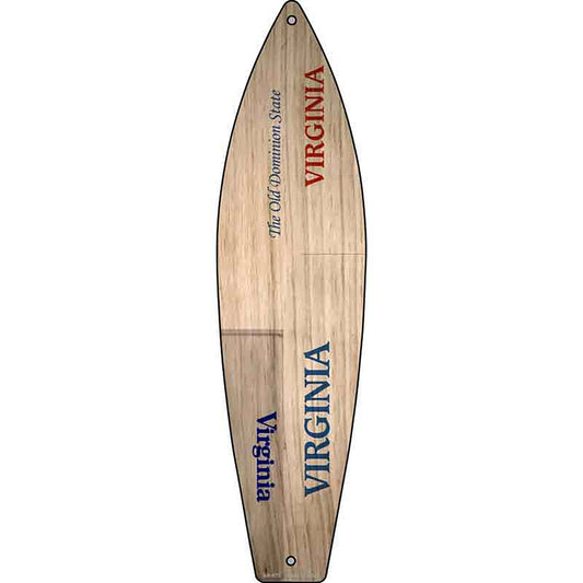 Virginia License Plate Design Metal Surfboard Sign