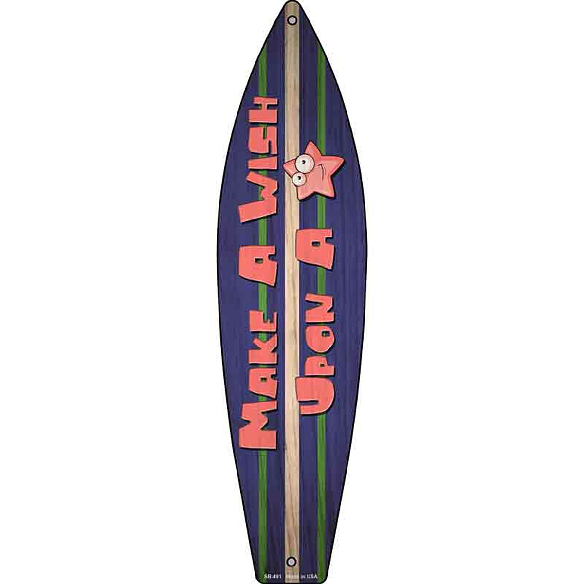 Make A Wish Upon A Star Metal Surfboard Sign